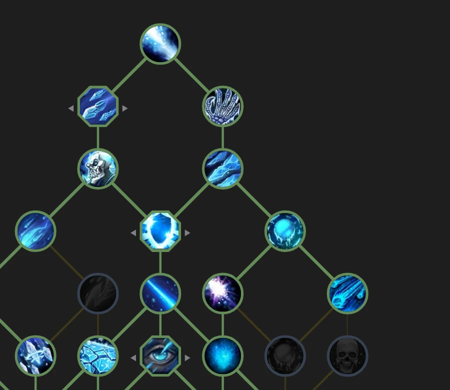 A fragment of the Frost Mage spec talent tree
